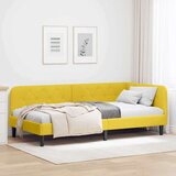  Kutni okvir kreveta s uzglavljem Žuta 90 x 200 cm Baršun | shoptok.hr