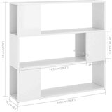 vidaXL Ormarić za knjige / pregrada visoki sjaj bijeli 100x24x94 cm | shoptok.hr