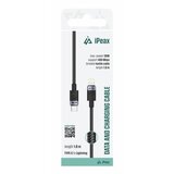 Swissten iPEAX KABEL TEXTILE USB-C/LIGHTNING 1M, 30W, USB 2.0 crni | shoptok.hr