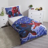 Jerry Fabrics Rdeča/modra enojna bombažna otroška posteljnina s svetlečim učinkom 140x200 cm Spider-man – | Shoptok.si
