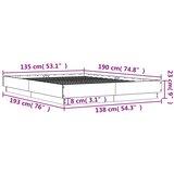  Okvir kreveta siva boja hrasta 135 x 190 cm konstruirano drvo | shoptok.hr