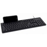 Gembird KB-UM-108 multimedijalna tastatura us layout black usb sa drzacem za telefon | ePonuda.com