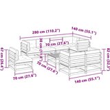  9-dijelni set vrtnih sofa s jastucima voštano smeđi od borovine | shoptok.hr