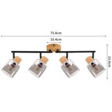  Brilagi - Stropni spot HYGGE 4xE14/15W/230V drvo/dimljeno | Eponuda.com