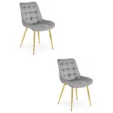  BERA stolica - svijetlosivi baršun / zlatne noge x 2 | shoptok.hr