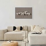  Plakat - Crane Dance - light bird silhouettes on a warm-gray textured background 42x29.7 Bez okvira s margom | shoptok.hr