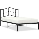 Metalni okvir za krevet s uzglavljem crni 100x190 cm | shoptok.hr