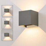 Nettlife LED stenska svetilka 5W - zunanja/notranja stenska svetilka siva, nastavljiv dvojni žarek, vodotesna IP65 230V 3000K, (22136372) | Shoptok.si