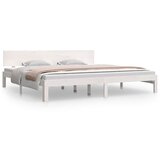  Okvir za krevet od masivne borovine bijeli 200 x 200 cm | shoptok.hr