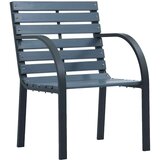  Vrtne stolice 2 kom sive od masivne jelovine i čelika | shoptok.hr