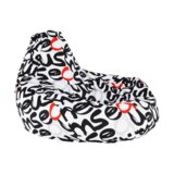 Kondela Vreča za sedenje, bel / črn / siv / rdeč vzorec, ELION | Shoptok.si