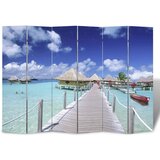 vidaXL Sklopiva sobna pregrada s uzorkom plaže 217 x 170 cm Cijene