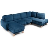 Bonami Selection Plava sklopiva kutna garnitura od samta (s desnim kutom/u obliku slova "U") Tori – | shoptok.hr