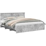  Krevetna konstrukcija s uzglavljem Betonski sivi 200 x 200 cm | shoptok.hr