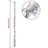 vidaXL Garland od božićnih kuglica Bijela i Srebrna 186 cm Polistiren | shoptok.hr