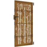 vidaXL Vrtna vrata 85x200 cm corten jeklo dizajn bambusa | Shoptok.si