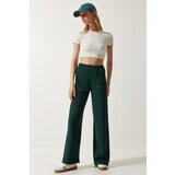  Women's Emerald Green Raised Straight Leg Thick Sweatpants | shoptok.hr