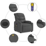 Masažna fotelja, tamno siva tkanina | shoptok.hr