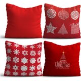 Aberto Design NYXMAS07 Set od 4 ukrasna jastuka, 43 x 43 cm, crvena | Eponuda.ba