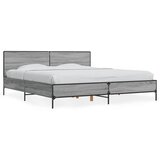 Maison Chic Posteljni okvir - Dvoposteljna postelja - Zakonska postelja siva sonoma 180x200 cm inž. les in kovina-J5518, (21772260) | Shoptok.si