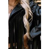numoco basic 624-3 Short biker jacket with fringes made of soft eco leather - black | Shoptok.si