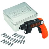 Black & Decker akumulatorski izvijač BDCSFL20AT, z 20 dodatki, v kovinski škatli | Shoptok.si