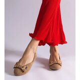 Gemre Brown ballet flats adorned with a bow and brooch Esdras | Shoptok.si