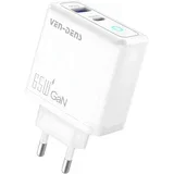 Tip - C + USB Hiter polnilni potovalni adapter - Bela
