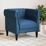  Fotelj chesterfield modra tkanina, (21113633)