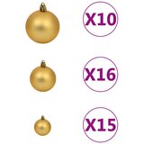  120-dijelni set božićnih kuglica i vrh 300 LED zlatno-brončani | shoptok.hr