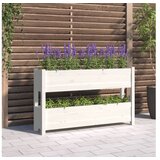  Visoka greda bela 112x25x66 cm trdna borovina | Shoptok.si