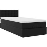 vidaXL otomanski okvir kreveta s madracem crni 100x200cm umjetna koža | shoptok.hr