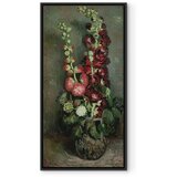  Slika - Vincent Van Gogh – Vase of Hollyhocks 40x80 U crnom drvenom okviru | shoptok.hr