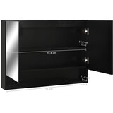  LED kupaonski ormarić s ogledalom crni 80 x 15 x 60 cm MDF | shoptok.hr
