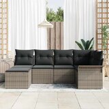  Sjedeća garnitura za vrt 6 kom. Siva poliratan 242,5 x 132,5 x 69 cm | shoptok.hr