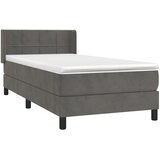 Box spring krevet s madracem tamnosivi 80 x 200 cm baršunasti | shoptok.hr