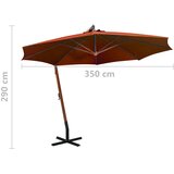  vrtni suncobran sa stupom terakota 3,5 x 2,9 m jelovina | shoptok.hr
