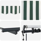  Skrovita tenda Zelena i bijela 450 × 350 cm Tkanina i Aluminij | shoptok.hr