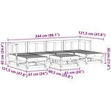  Set lounge namještaja za vrt 7 pcs Vosak Smeđa Masivna borovina | shoptok.hr