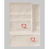 Foutastic Bež pamučni set ručnika 2 kom od frotira Love – | shoptok.hr