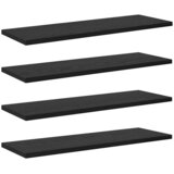 Police za knjige 4 pcs Crna 60 x 20 x 1,5 cm Konstruirano drvo | shoptok.hr