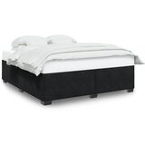 Furnova Posteljni okvir brez vzmetnice črn 200x200 cm žamet, (21935302) | Shoptok.si