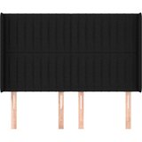  Uzglavlje s ušima crni 147x16x118/128 cm od tkanine | shoptok.hr