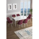 Hanah home Set Trpezarijski sto i 6 stolica Han, Bordo-bijela | Eponuda.ba