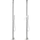  Vrtni tuš z rjavim podstavkom 225 cm nerjaveče jeklo - - Rjava - 23.28 - 110 x 62 x 5 cm - 2025-vidaXL-Uvoz_2 | Shoptok.si