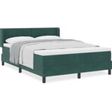 Box Spring Krevet s Madracem Tamno Zelena 140x190 cm Baršun | shoptok.hr