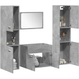  4-dijelni set kupaonskog namještaja siva boja betona drveni 60 x 38.5 x 46 cm | Shoptok.si
