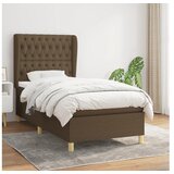  Box spring postelja z vzmetnico temno rjava 100x200 cm blago | Shoptok.si