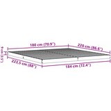  Krevet s daskama Bijelo 180 x 220 cm Čvrsto borovo drvo | shoptok.hr
