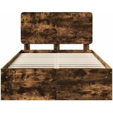  Krevetna konstrukcija s uzglavljem Dimljeni hrast 135 x 190 cm | shoptok.hr